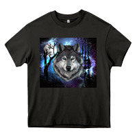 Asphalt wolf and full moon Heavy Core Tee - RanaPortraitStore