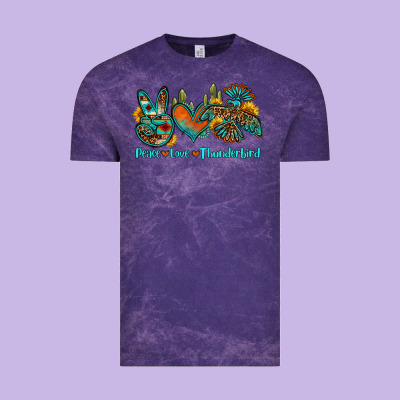 Peace Love Thunderbird Vintage Tee Designed By Oliviacreatesart