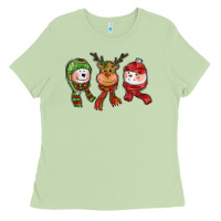 Matcha christmas reindeer polar bear snowman Ladies Tee - CowGirlArtShop