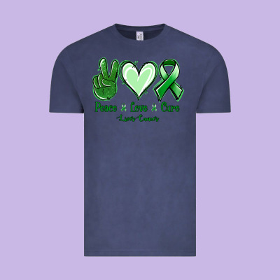 Peace Love Cure Liver Cancer Vintage Tee Designed By Jasminsmagicworld