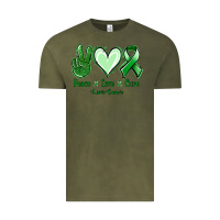Vintage Olive Peace Love Cure Liver Cancer Vintage Tee - Jasminsmagicworld