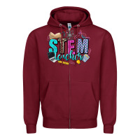 Burgundy stem teacher Zipper Hoodie - AdoDesignShop