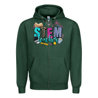 Sports Green stem teacher Zipper Hoodie - AdoDesignShop