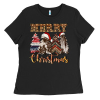 Black merry christmas trees Ladies Tee - CowGirlArtShop