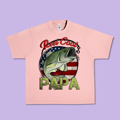 Reel Cool Papa Fishing Urban Heavy Tee Designed By Jasminsmagicworld