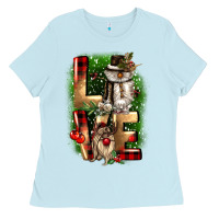 Baby Blue love snowman gnome Ladies Tee - CowGirlArtShop