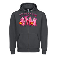 Smoke in october we wear pink ghosts Zipper Hoodie - AdoDesignShop