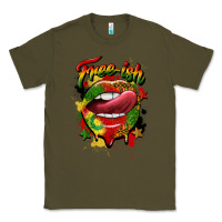 Army Green free ish juneteenth lips Classic Tee - CowGirlArtShop