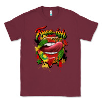 Burgundy free ish juneteenth lips Classic Tee - CowGirlArtShop