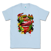Dusty Blue free ish juneteenth lips Classic Tee - CowGirlArtShop