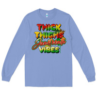 Colony Blue thick thighs juneteenth vibes Long Sleeve Tee - FaDigitalArtStudio