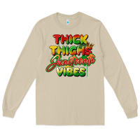 Mushroom thick thighs juneteenth vibes Long Sleeve Tee - FaDigitalArtStudio