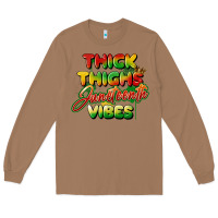 Toasted Coconut thick thighs juneteenth vibes Long Sleeve Tee - FaDigitalArtStudio