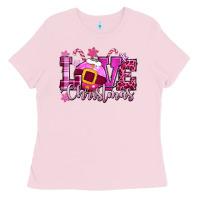 Bubblegum Pink love christmas pink Ladies Tee - CowGirlArtShop
