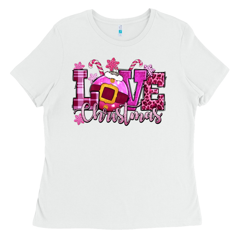 Love Christmas Pink Ladies Tee by CowGirlArtShop | Teevron