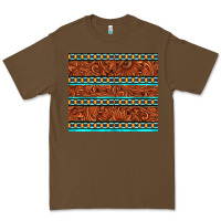Cacao tooled leather and aztec Premium Tee - TumblerDesignByShophia