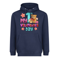 Navy my first valentines day Heavyweight Hoodie - AdoDesignShop