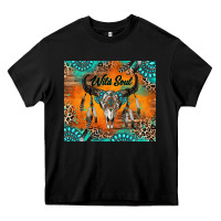 Black wild soul boho bull skull Heavy Core Tee - RanaPortraitStore