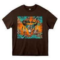 Chocolate Brown wild soul boho bull skull Heavy Core Tee - RanaPortraitStore