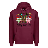 Burgundy merry christmas tooth Premium Hoodie - CowhideDigitalArt