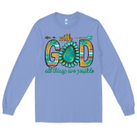 Colony Blue with god all things are possible with turquoise gemstone bbs Long Sleeve Tee - BundleAndBundleShop
