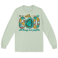Matcha with god all things are possible with turquoise gemstone bbs Long Sleeve Tee - BundleAndBundleShop