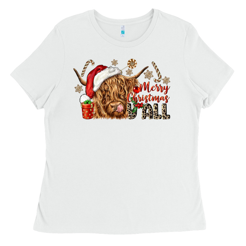 Merry Christmas Yall Ladies Tee by CowGirlArtShop | Teevron