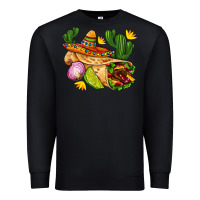 Black burrito  with sombrero and union with cactus Premium Sweatshirt - AdoDesignShop