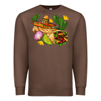 Chestnut burrito  with sombrero and union with cactus Premium Sweatshirt - AdoDesignShop
