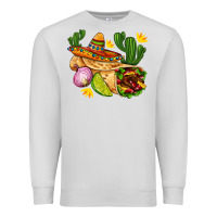 Dove Grey burrito  with sombrero and union with cactus Premium Sweatshirt - AdoDesignShop