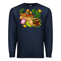 Navy burrito  with sombrero and union with cactus Premium Sweatshirt - AdoDesignShop