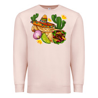 Pale Pink burrito  with sombrero and union with cactus Premium Sweatshirt - AdoDesignShop
