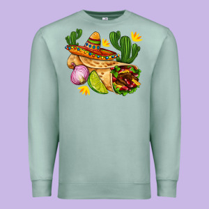 Burrito  With Sombrero And Union With Cactus Premium Sweatshirt Designed By Adodesignshop