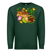 Sports Green burrito  with sombrero and union with cactus Premium Sweatshirt - AdoDesignShop