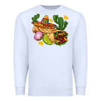 White burrito  with sombrero and union with cactus Premium Sweatshirt - AdoDesignShop