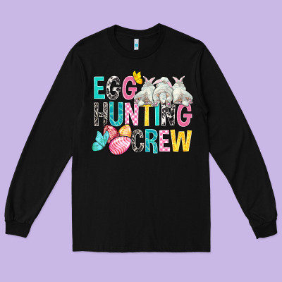 Egg Hunting Crew Easter Day Long Sleeve Tee Designed By Bundleandbundleshop