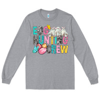 Heather Grey Egg Hunting Crew easter Day Long Sleeve Tee - BundleAndBundleShop