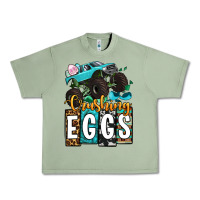Oil Green Easter Day Monster truck crushing eggs Urban Heavy Tee - OliviaCreatesArt