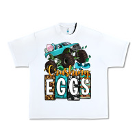 White Easter Day Monster truck crushing eggs Urban Heavy Tee - OliviaCreatesArt
