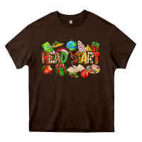 Chocolate Brown christmas head start Heavy Core Tee - texasbilliewilder