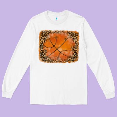 Glitter Leopard Basketball Background Long Sleeve Tee Designed By Ranaportraitstore