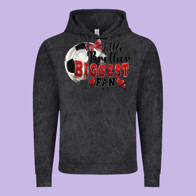 Little Brother Biggest Fan Soccer Vintage Hoodie Designed By Fadigitalartstudio