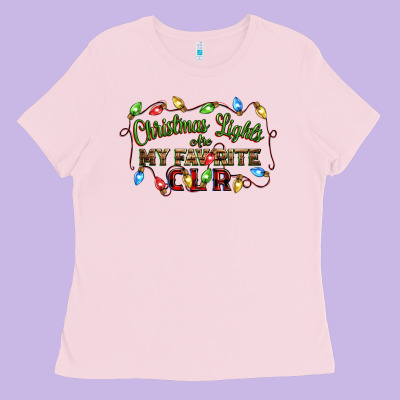 Christmas Lights Are My Favorite Color Ladies Tee Designed By Cowgirlartshop