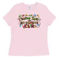Bubblegum Pink christmas lights are my favorite color Ladies Tee - CowGirlArtShop