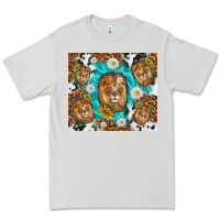 Dove Grey lion with leopard and cowhide pattern Premium Tee - TumblerDesignByShophia