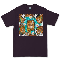 Plum lion with leopard and cowhide pattern Premium Tee - TumblerDesignByShophia