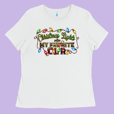 Christmas Lights Are My Favorite Color Ladies Tee Designed By Cowgirlartshop