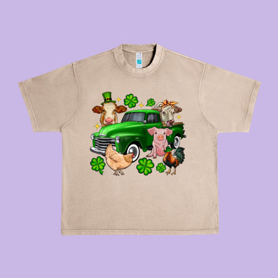 St. Patrick's Farm Animal Truck Urban Heavy Tee Designed By Oliviacreatesart
