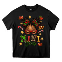 Black mini claus messy bun Heavy Core Tee - texasbilliewilder