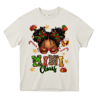 Cream mini claus messy bun Heavy Core Tee - texasbilliewilder